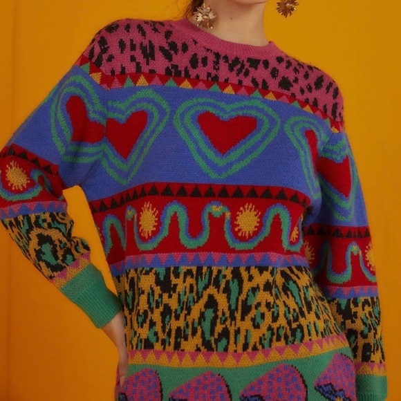 Farm Rio GRAPHIC ELEMENTS AINIKA SWEATER multicolored size M - Picture 3 of 11